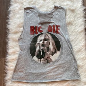 Blondie mesh v-neck muscle tee